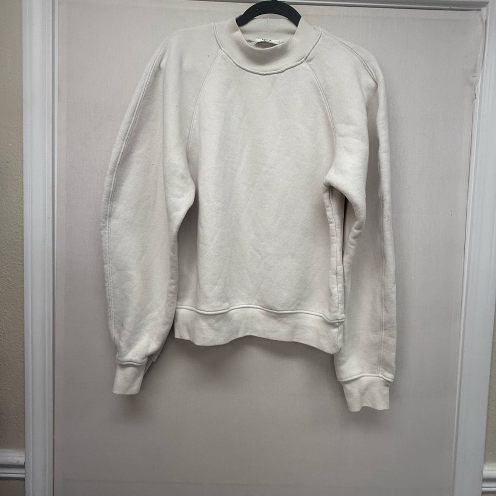 Women's AGOLDE off white Mock Neck Tarron Sweatshirt Size S